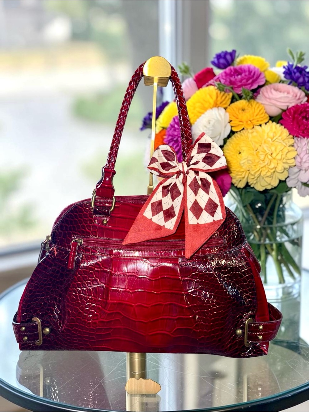 Worthington “Metro” Croc Embossed Ombre Shoulder Bag